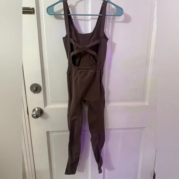 NWOT Free People Good Karma Onesie in Driftwood - Picture 6 of 11